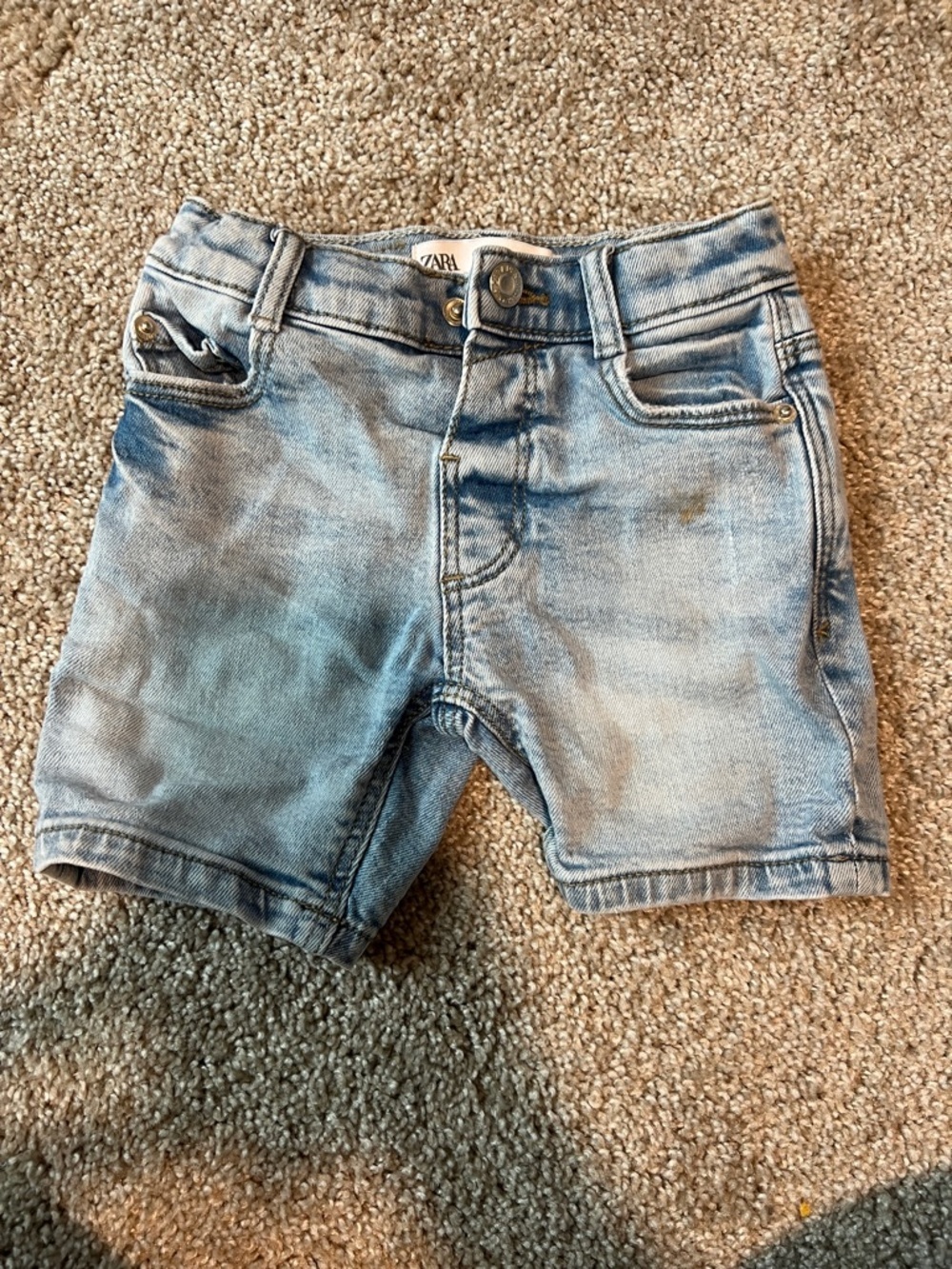 Zara Faded Light Denim Kids Shorts